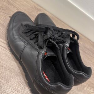 Prada Men's Black Leather Sneakers
